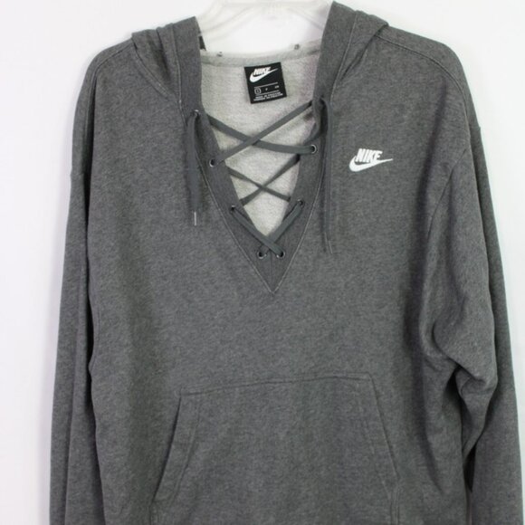 NIKE: Women's Lace Up Hoodie Pullover - Picture 2 of 2